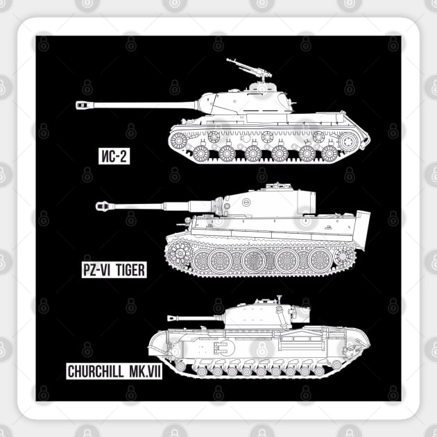 Heavy tanks of the Second World War Sticker by FAawRay